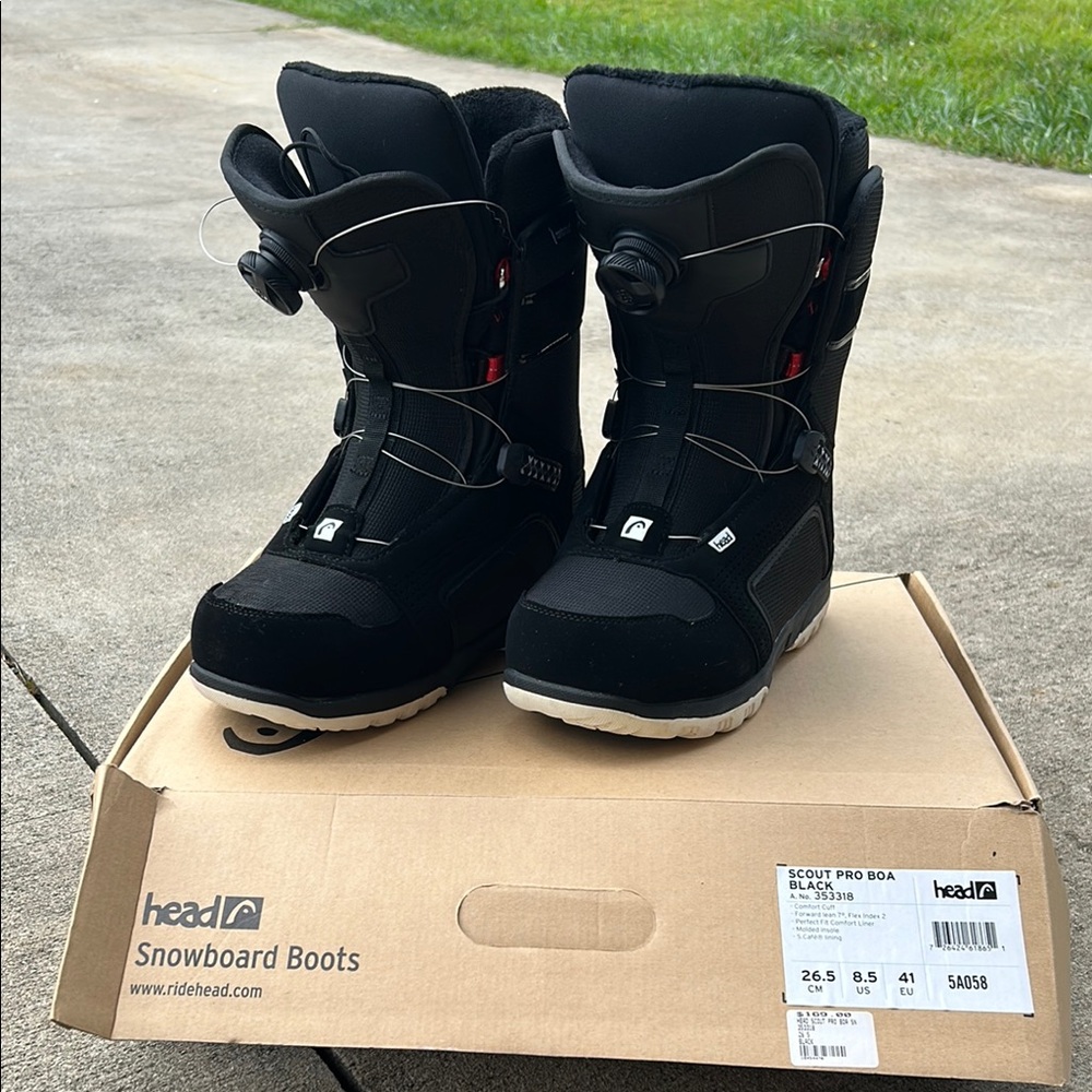 Head Black Snowboard Boots with Sturdy Construction